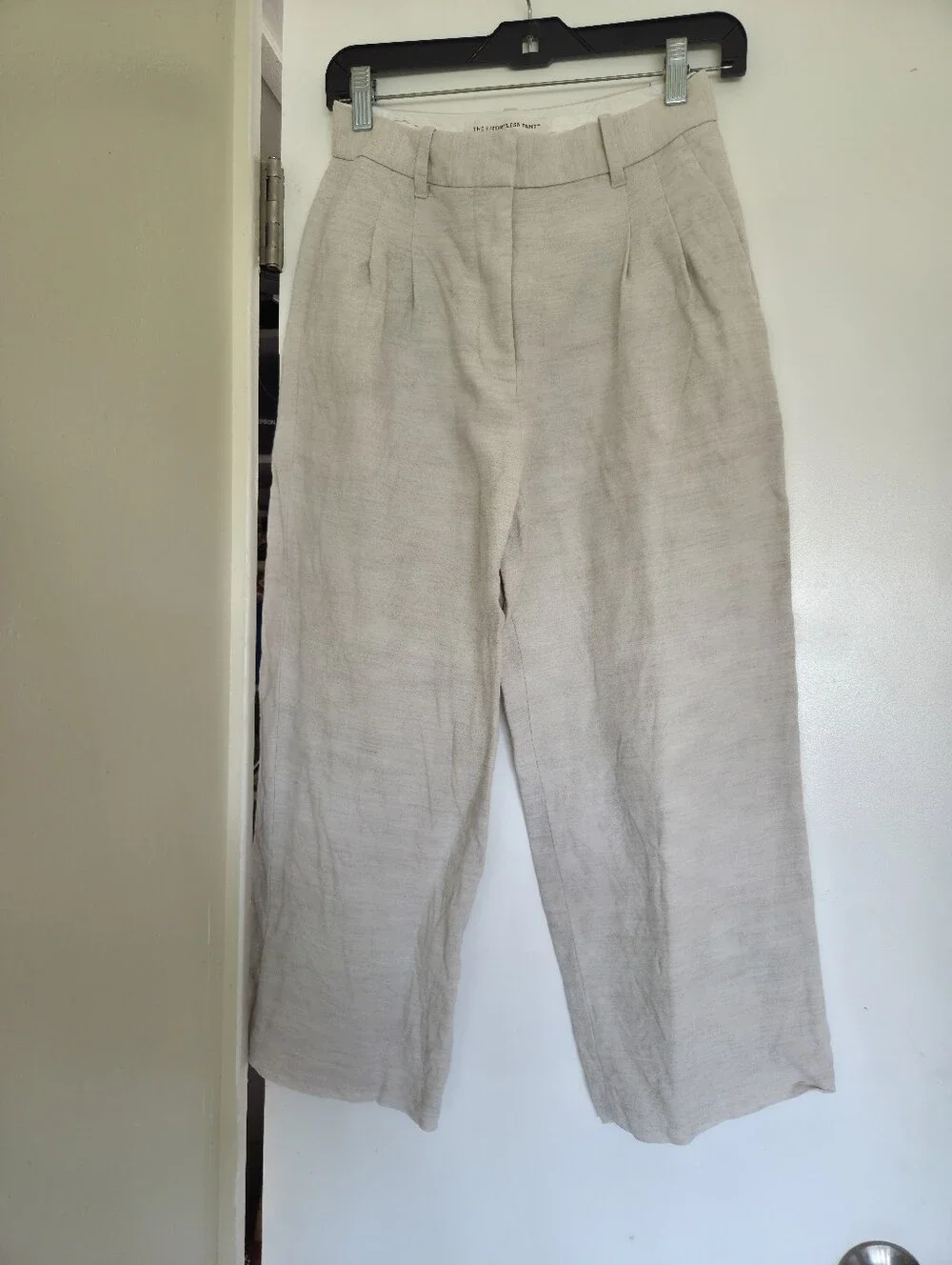 Aritzia THE EFFORTLESS PANT WIDE LEG CROPPED LINEN  BLEND PANTS